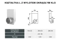 Kształtka prostokątna L z wylotem okrągłym DARCO KLO schemat