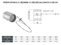 Przepustnica z cięgnem i uszczelka DARCO PJSS-OC schemat