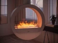 Biokominek vis a vis wiszący INFIRE INCYRCLE 2 SIDE WHITE - aranżacja