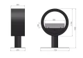 Biokominek vis a vis INFIRE INCYRCLE 2 SIDE BLACK - schemat
