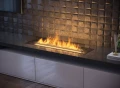 Biokominek do zabudowy w blacie INFIRE INSERT 1200 BLACK z szybami ochronnymi - aranżacja