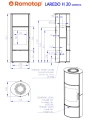 Schemat pieca ROMOTOP LAREDO H 20 kamień