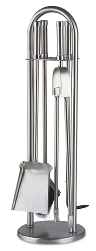 Zestaw kominkowy na stojaku, rączki chromowane - ArtFuego Z-2122-2-IN