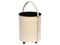 Kosz na drewno, na kółkach, ekoskóra kremowa - ArtFuego K-4200-2-KR