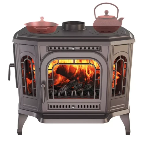 Piec wolnostojący KAWMET P7 CookTop LB Eco z płytą grzewczą i bocznymi drzwiczkami
