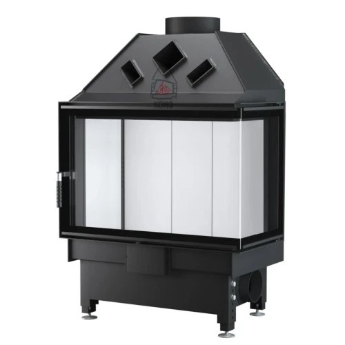 Wkład kominkowy narożny Unico DRAGON 4B XL SLIM Prawy Standard jasna ceramika