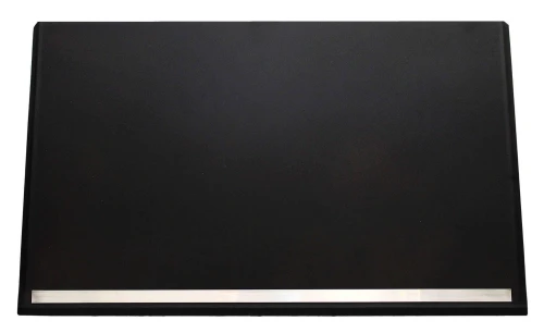 Blacha przed kominek ze stali, czarna z paskiem inox, 60x100 - ArtFuego B-3504-3-CZ/IN-K