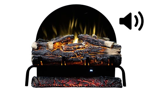 Kominek elektryczny AFLAMO SPARK - wbudowany głośnik imitujący palące się drewno