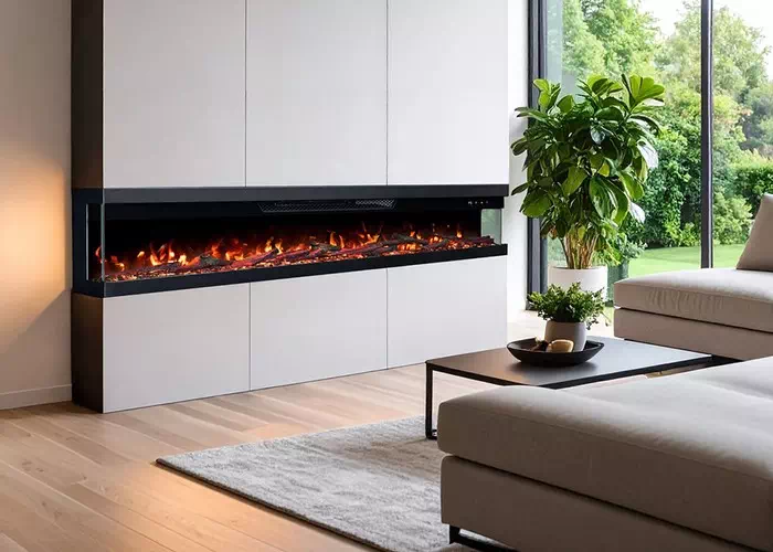 Emotion Flame UNITY 152 kominek elektryczny w nowoczesnym salonie