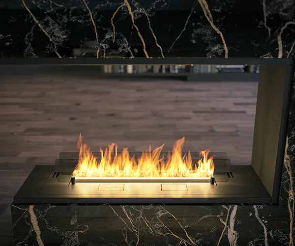 INFIRE ETRONIC BASIC U 1000 - trójstronny biokominek automatyczny do zabudowy w ścianie