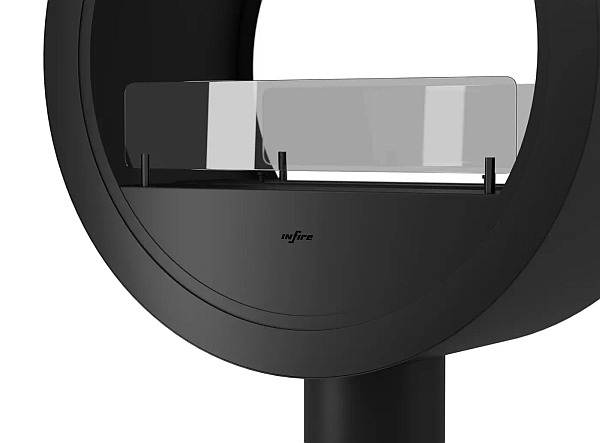 Biokominek wiszący vis a vis dwustronny INFIRE INCYRCLE STAND 2 SIDE BLACK - szyby ochronne