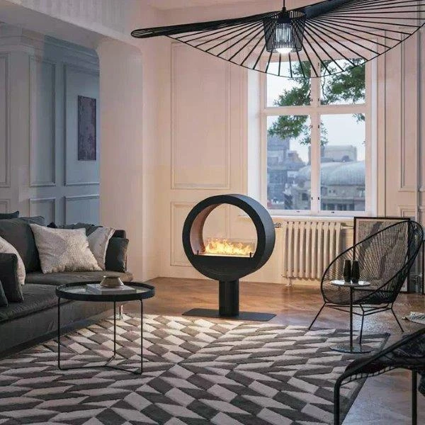 Biokominek wolnostojący vis a vis dwustronny INFIRE INCYRCLE 2 SIDE BLACK