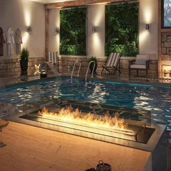 INFIRE INSERT 1200 BLACK - biokominek z szybami ochronnymi do zabudowy w blacie