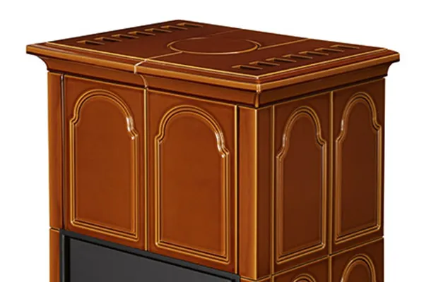 Kafle brązowe w piecu Romotop Gremio 2